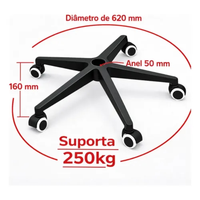 Chân ghế xoay văn phòng nylon 350mm màu đen: SG - CB02 - $hienthicat